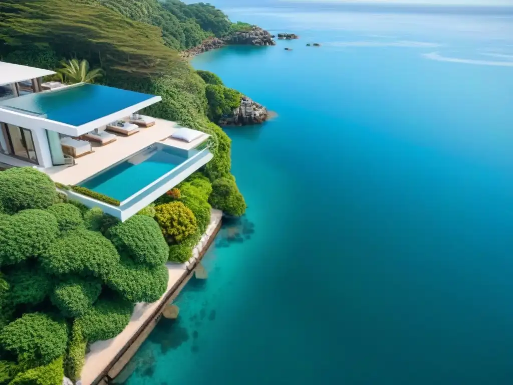 Propiedad costera de lujo con vistas panorámicas al mar y piscina infinita Exclusiva propiedad costera con diseño exterior, vistas panorámicas y piscina infinity