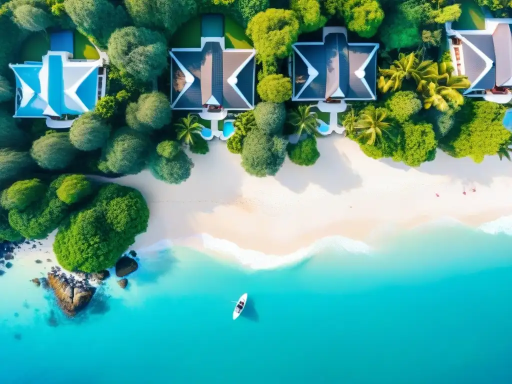 Paraíso costero de lujo: villas, spa y actividades acuáticas Un exclusivo resort costero de lujo entre naturaleza exuberante y aguas turquesa