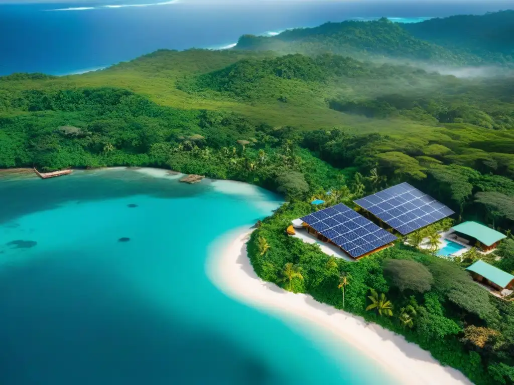 Paraíso ecológico en la selva caribeña: sostenibilidad y compromiso Experiencias EcoResorts Caribe: Ecoresort sostenible en la jungla caribeña con energía solar, turbinas eólicas y prácticas eco-friendly