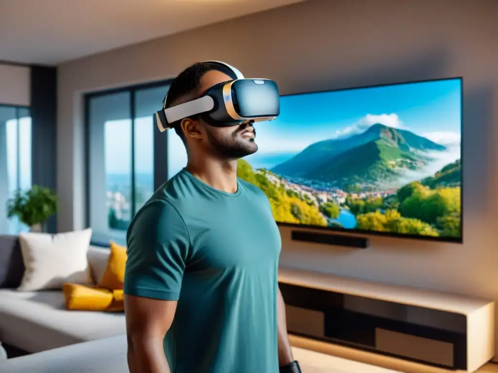 Exploración inmersiva: Realidad virtual en apartamento moderno Exploración inmersiva en moderno apartamento con realidad virtual decisiones inmobiliarias