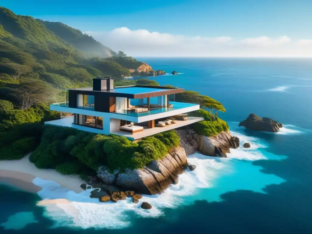 Vivienda costera moderna con sistema de filtración de agua integrado Fascinante hogar costero con sistema de filtración de agua integrado, aguas cristalinas en el horizonte