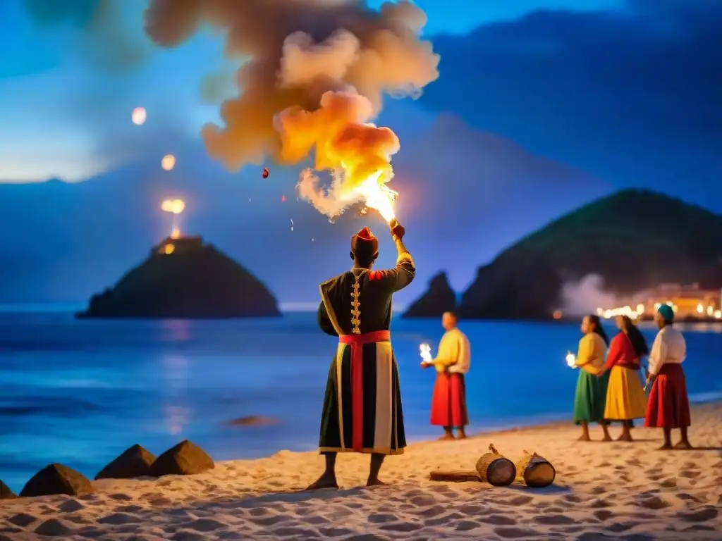 Vibrante celebración de San Juan: danzas alrededor de las hogueras Fiesta de San Juan tradiciones: Noche vibrante con hogueras, bailes y celebraciones junto al mar