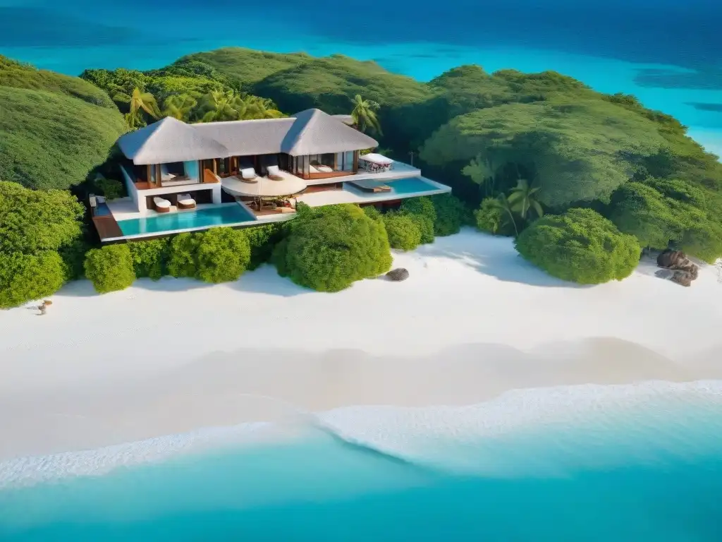 Villa de lujo frente al mar: oasis exclusivo y relajante Villa frente al mar exclusiva con piscina infinita privada, rodeada de aguas turquesas y playas de arena blanca