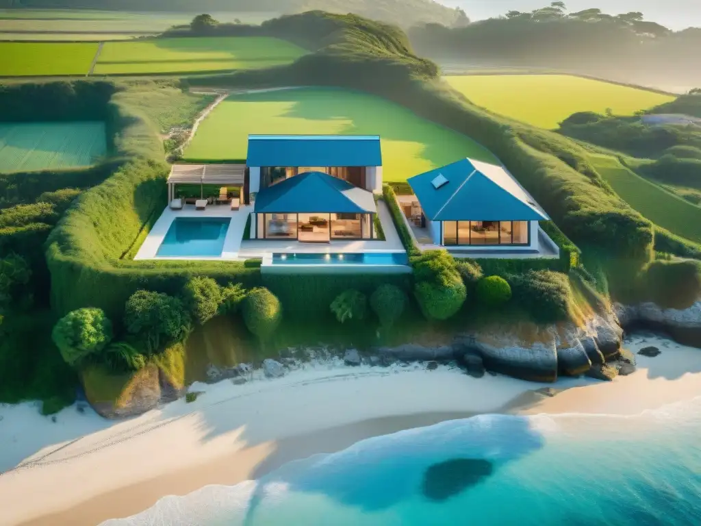 De granja a residencia costera: transformación sorprendente La transformación de granjas en residencias costeras: un paisaje impresionante que fusiona lo tradicional con lo moderno en la costa