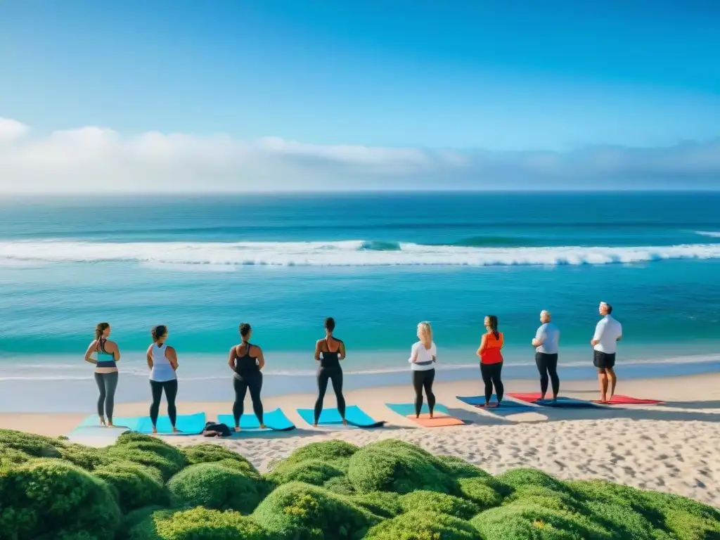 Estilo de vida costero: diversión y bienestar en la playa Grupo variado disfrutando actividades al aire libre en la playa, transmitiendo vitalidad y bienestar