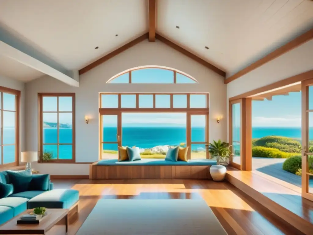 Renovación costera: Casa junto al mar con luz natural Hermosa casa costera renovada con iluminación natural, decoración cálida y vista al mar