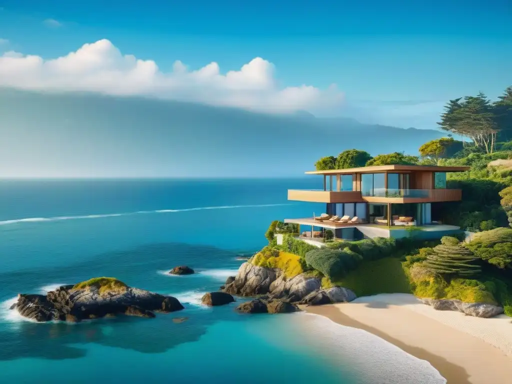 Residencia moderna junto al mar: sueño costero con hipoteca Hermosa propiedad costera con moderna casa, rodeada de naturaleza y playa, ideal para hipotecas para propiedades costeras