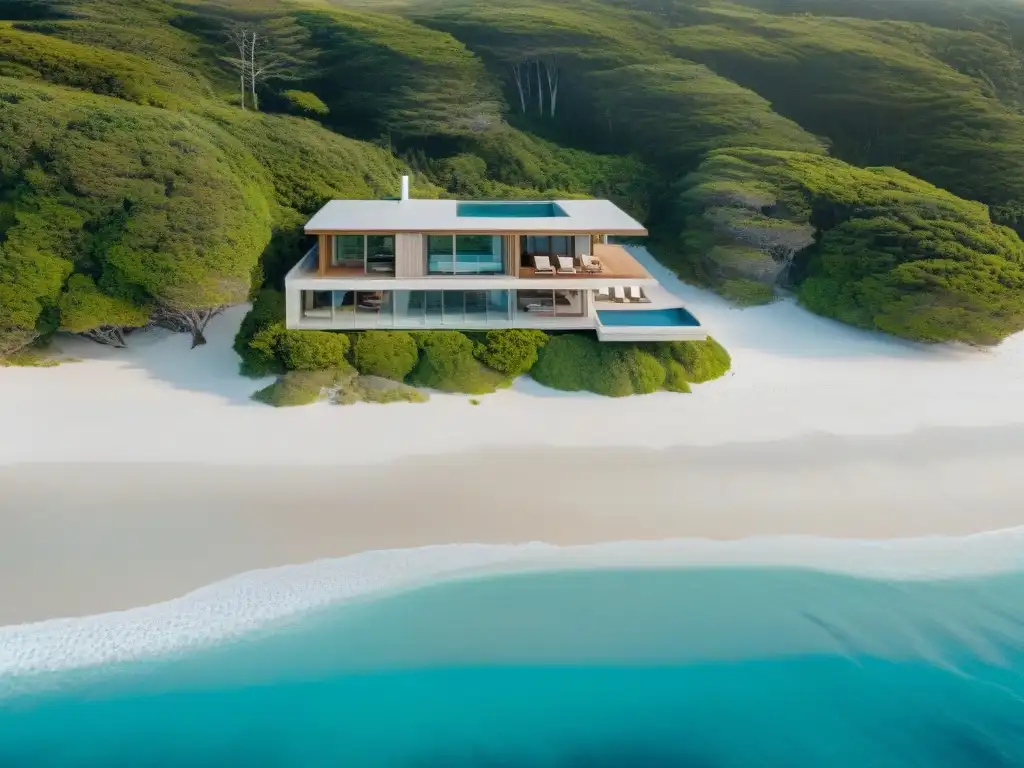 Residencia costera minimalista: fusión perfecta con el mar Hermosa propiedad minimalista en la costa con vistas al mar