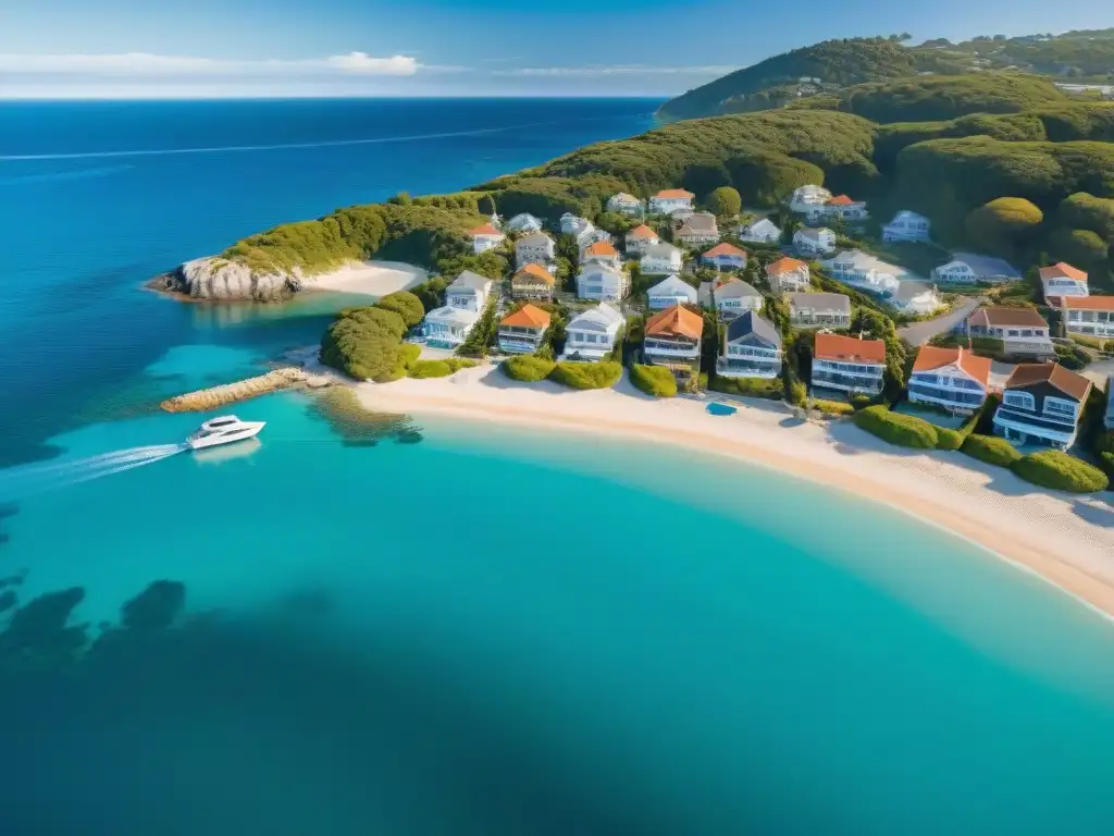 Paraíso costero al atardecer: vivir junto al mar Hermoso pueblo costero con aguas turquesas y propiedades frente al mar, ideal para hipotecas para propiedades costeras