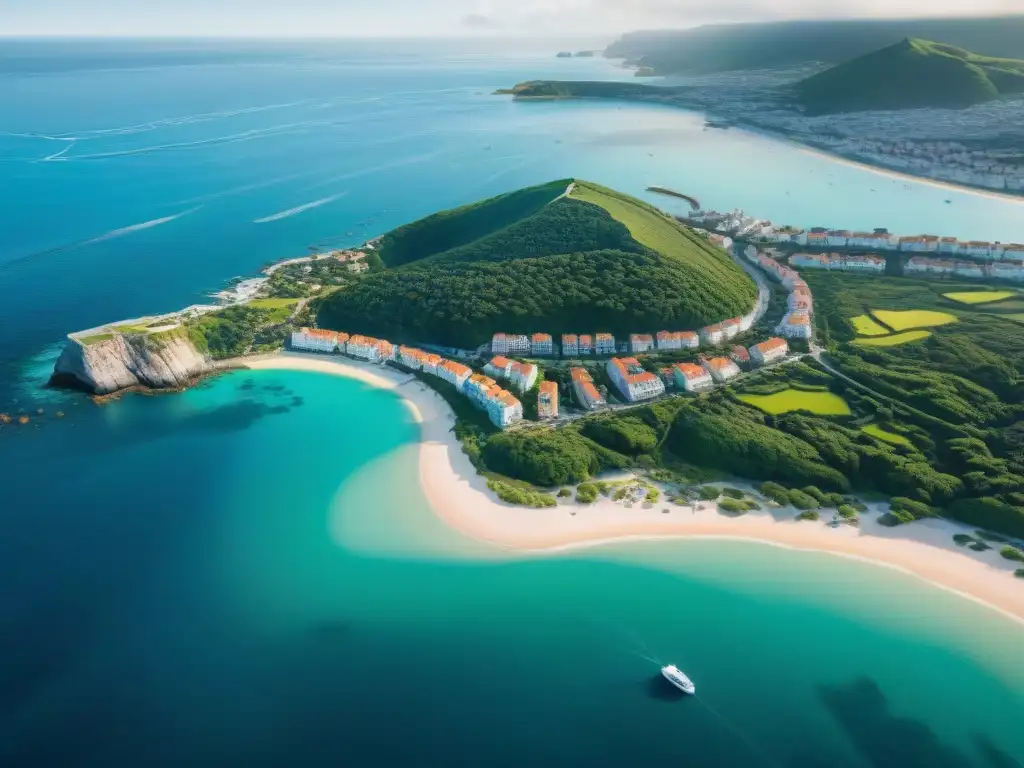 Costa urbana: armonía entre naturaleza y regulaciones Una imagen aérea de una ciudad costera vibrante, mostrando regulaciones costeras para inversión inmobiliaria