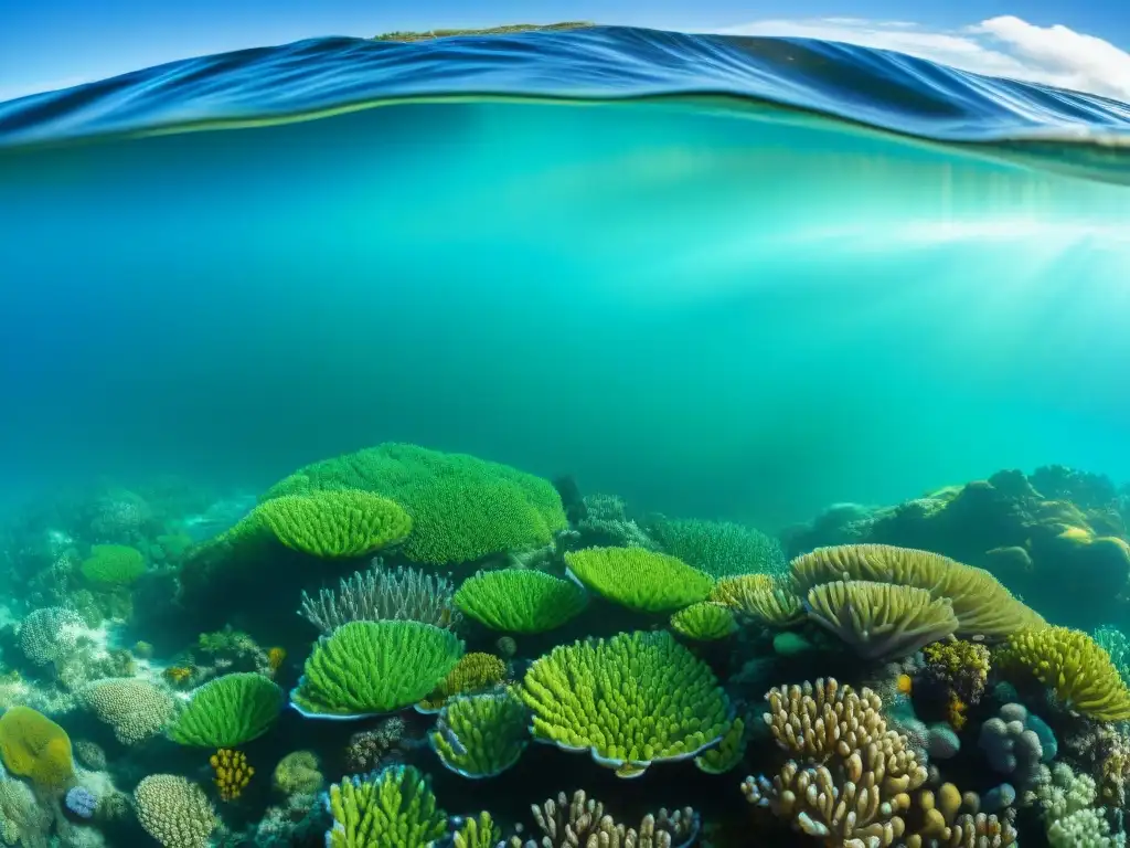 Ecosistema marino vibrante: biodiversidad costera Imagen de un ecosistema costero vibrante y diverso, resaltando la importancia de la biodiversidad