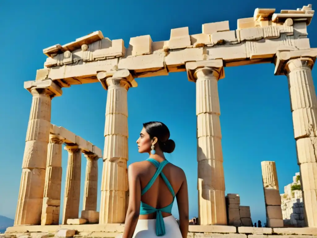 Parthenon: Majestuosidad en mármol y historia Imponente Parthenon en Atenas, Grecia: mármol, cielo azul y legado histórico