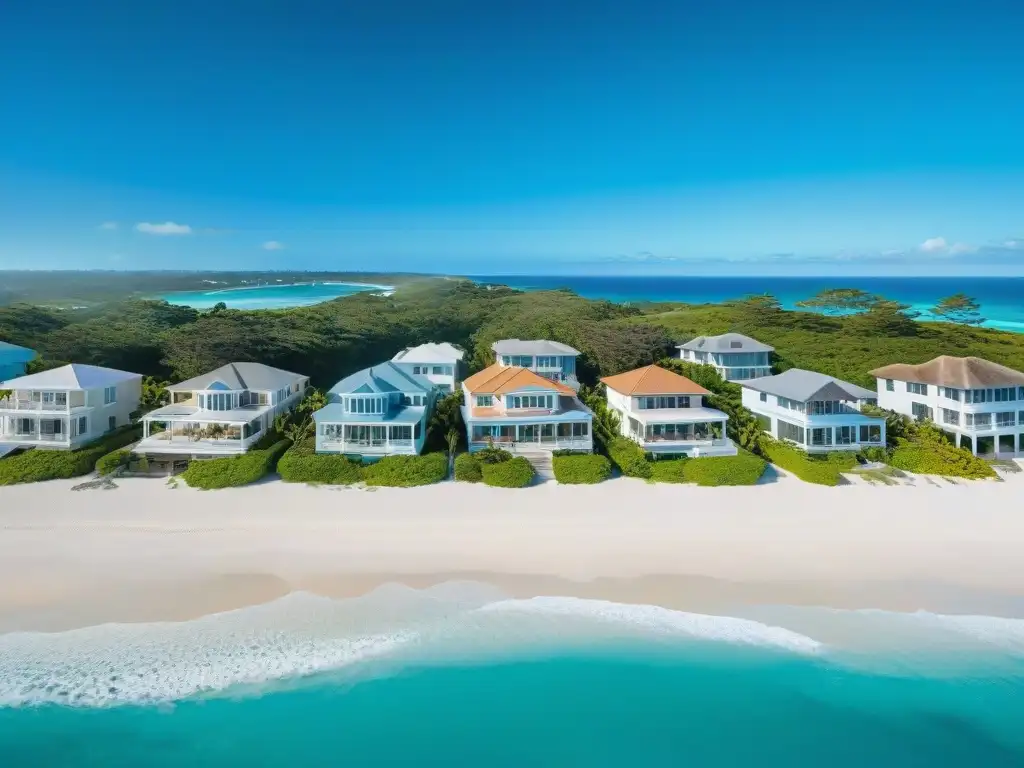 Propiedades de lujo en la costa: inversión exclusiva Impresionante vista aérea de propiedades de lujo en la costa, ley de inversor inmobiliario costero