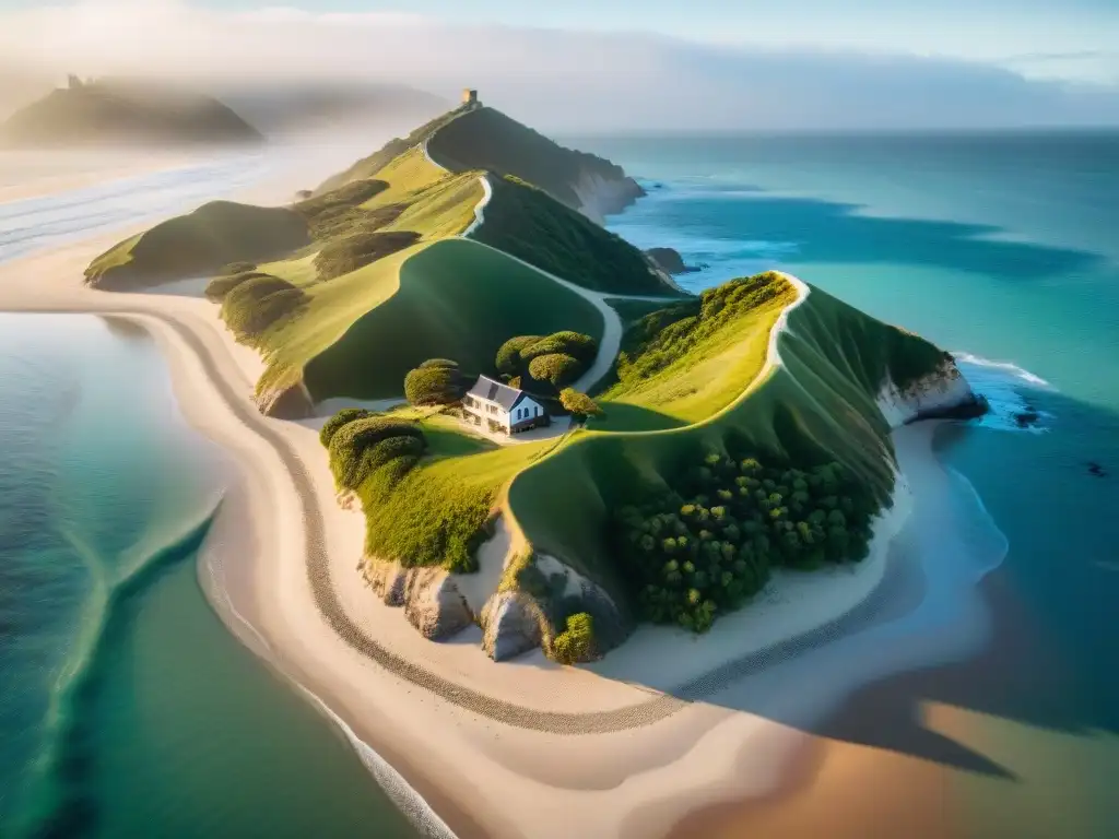 Soluciones naturales para proteger la costa: vista aérea impresionante Increíble vista aérea de propiedad costera con soluciones innovadoras para protección contra erosión en propiedades costeras