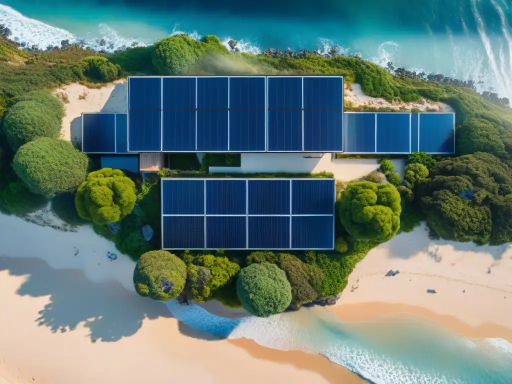 Proyecto costero sostenible: arquitectura ecofriendly integrada en la playa Innovadora construcción sostenible en propiedades costeras integrada con el entorno natural de la playa