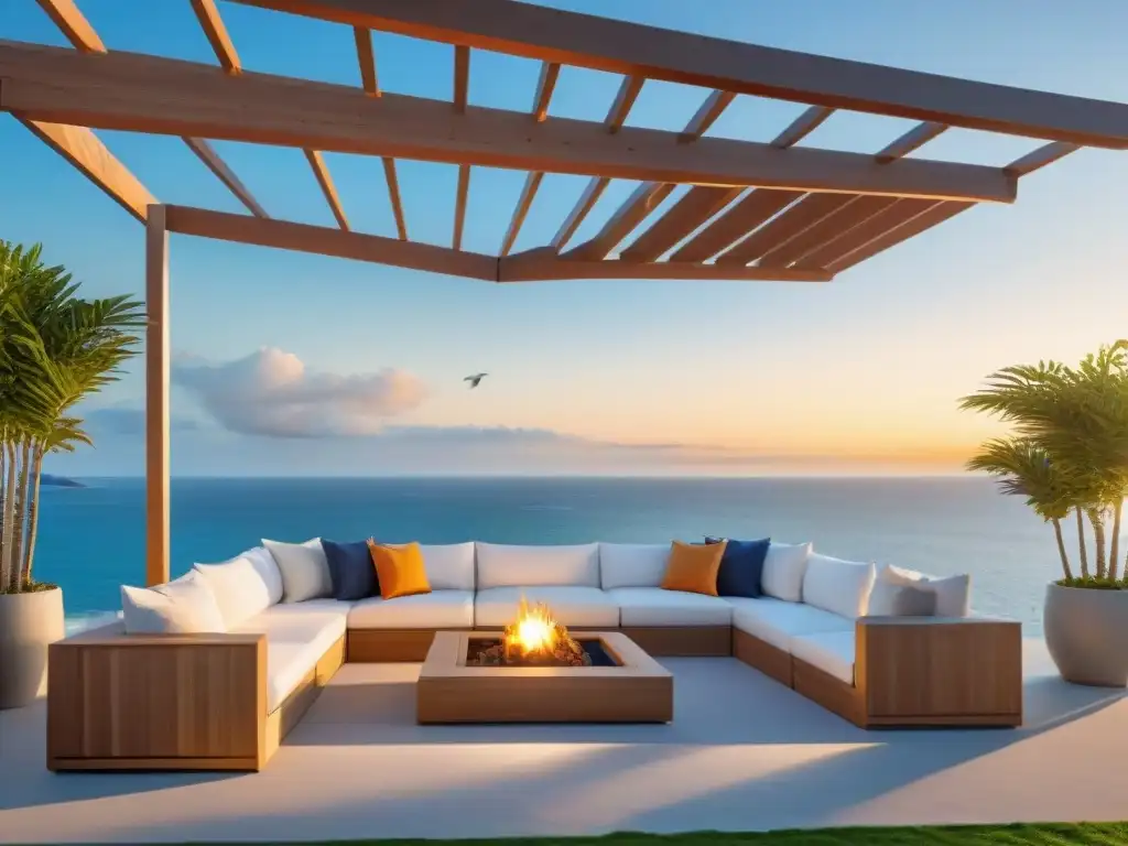 Terraza costera moderna con vista panorámica al mar Innovadoras ideas para terrazas en zonas costeras con diseño contemporáneo y belleza natural