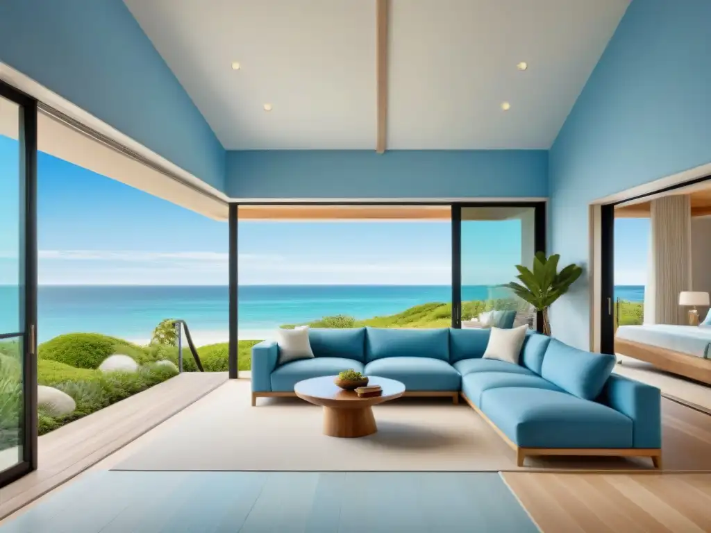 Esencia costera: Casa de playa moderna con vista panorámica al mar Diseño interior y exterior costero: Casa de playa moderna con vista panorámica al mar, decoración playera y espacios abiertos