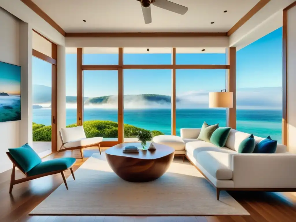 Diseño interior costero de lujo: moderno y sereno Decoración de interiores costeros exclusiva con un elegante diseño que combina lujo moderno y elementos costeros