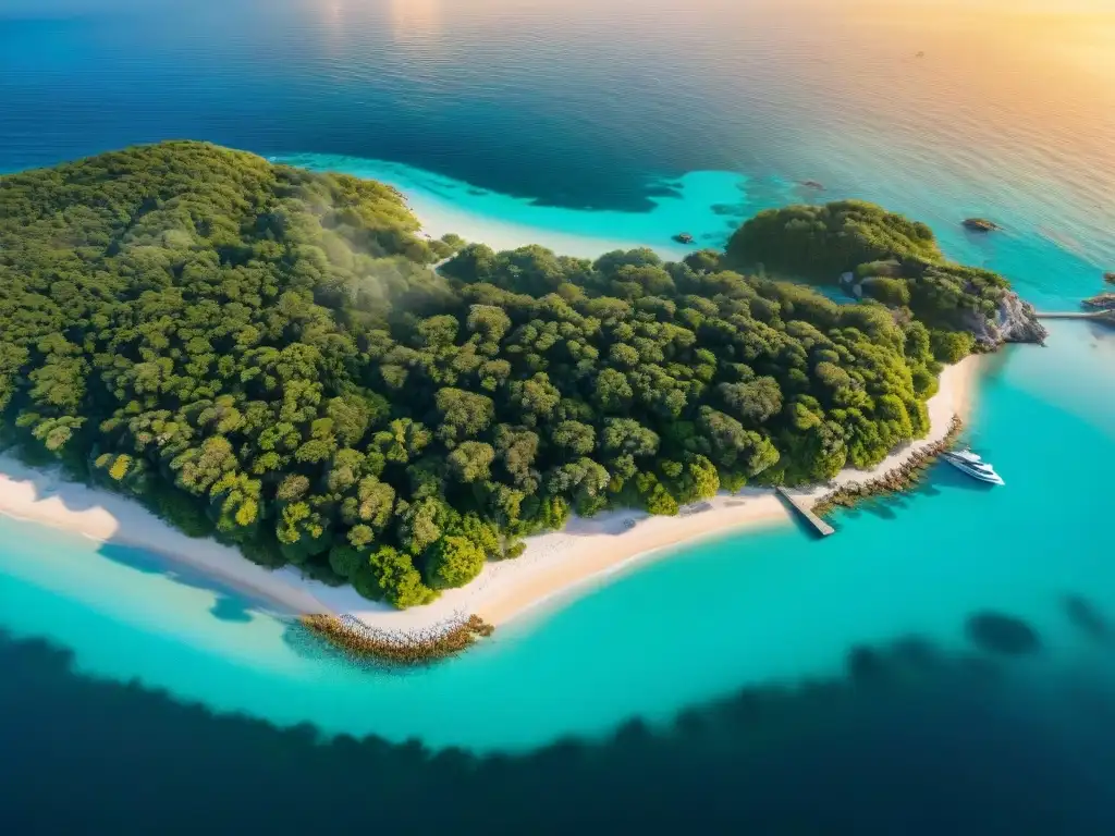Inversión inmobiliaria costera: playa paradisíaca y atardecer vibrante Inversión en propiedad costera: playa prístina, aguas turquesas y atardecer vibrante