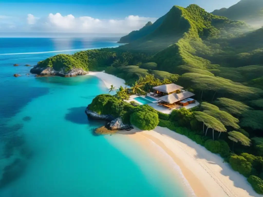 Paraíso costero: inversión lucrativa en propiedad junto al mar Inversiones rentables en propiedades costeras: paraíso costero con aguas turquesas, playa de arena y exuberante vegetación