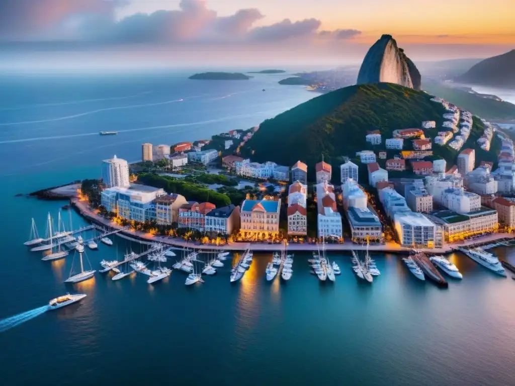 Oportunidades de inversión en bienes raíces costeros: ciudad costera al atardecer Inversionistas analizan oportunidades inmobiliarias costeras