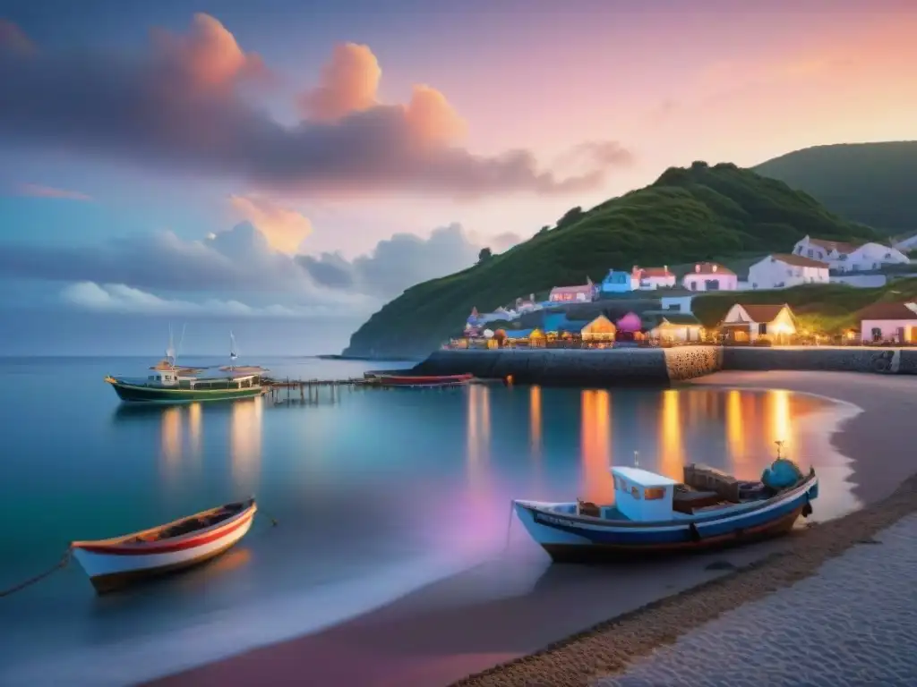 Pintoresco pueblo costero al atardecer: gastronomía y vistas al mar Disfruta de la langosta fresca en un encantador pueblo costero al atardecer