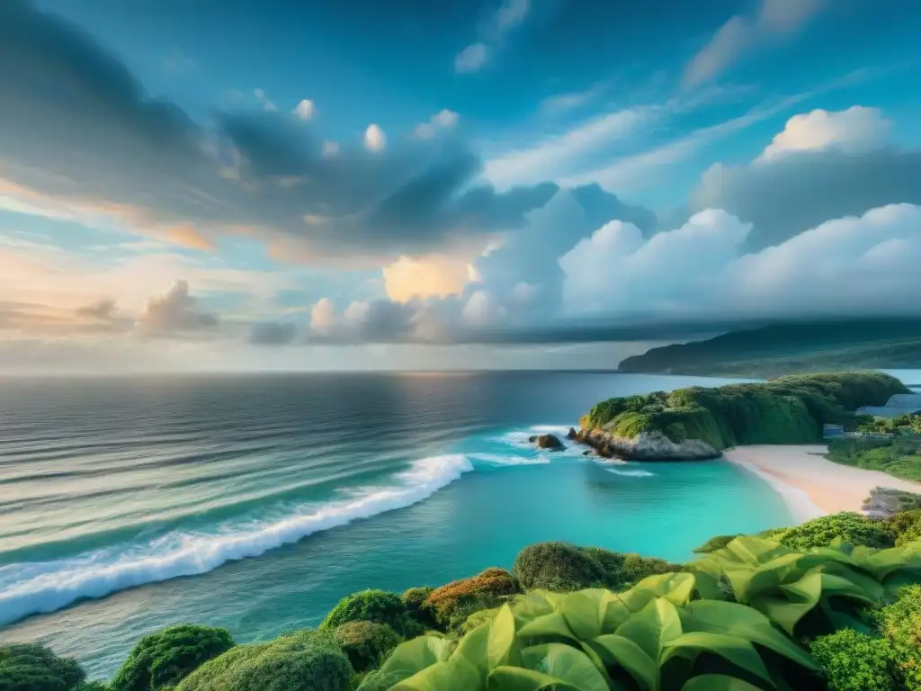 Residencia de lujo frente al mar en paisaje costero dramático Fotografía de una lujosa propiedad costera en un día nublado, resaltando su diseño moderno y entorno natural