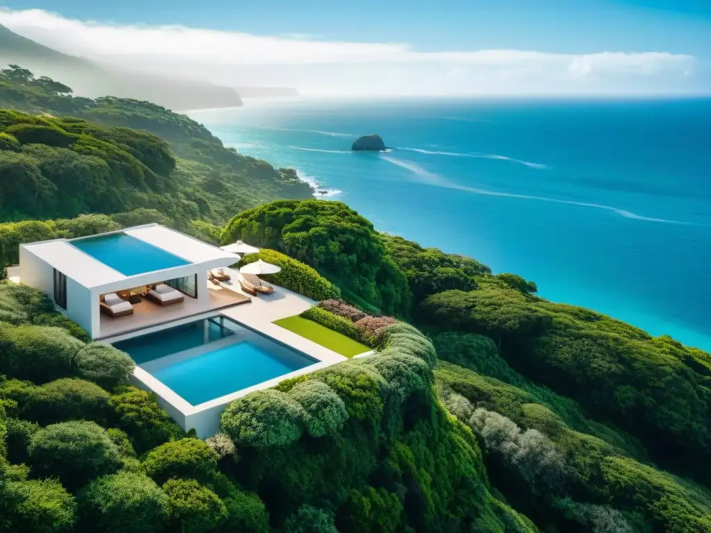 Residencia costera de diseño moderno con vistas al mar Una lujosa propiedad costera con diseño vanguardista en armonía con el entorno natural