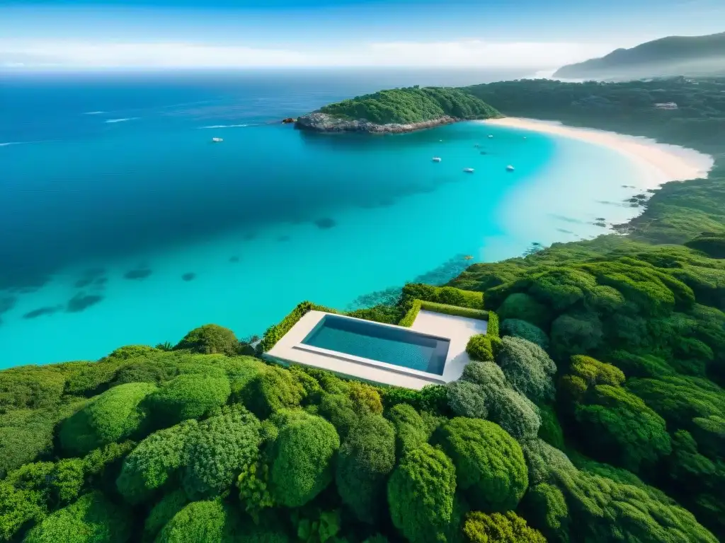 Mansión de lujo frente al mar con piscina infinita Una lujosa propiedad costera con vista al mar, diseño moderno, terraza amplia, piscina infinita y playa de aguas cristalinas