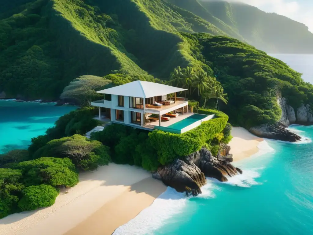 Villa de lujo en playa paradisíaca: exclusividad y serenidad Una lujosa villa con vistas al mar y piscina infinita, en una propiedad costera exclusiva y remota