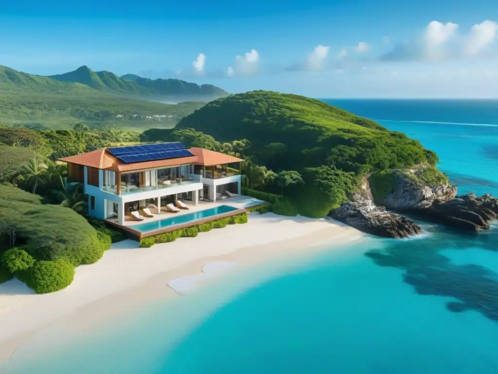 Residencia de lujo sostenible frente al mar Majestuosa propiedad costera de lujo sostenible en armonía con la naturaleza