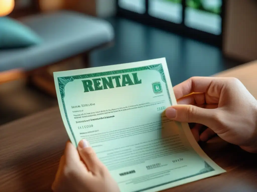 Contrato de alquiler sospechoso: ¡Atención a los detalles! Mano oculta paga dinero bajo la mesa en acuerdo alquiler vacacional costero