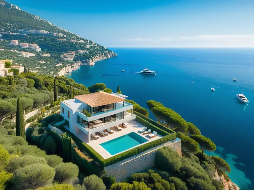Villa de lujo en la Costa Azul: opulencia frente al mar Una mansión de lujo en la Riviera Francesa con vistas al mar Mediterráneo