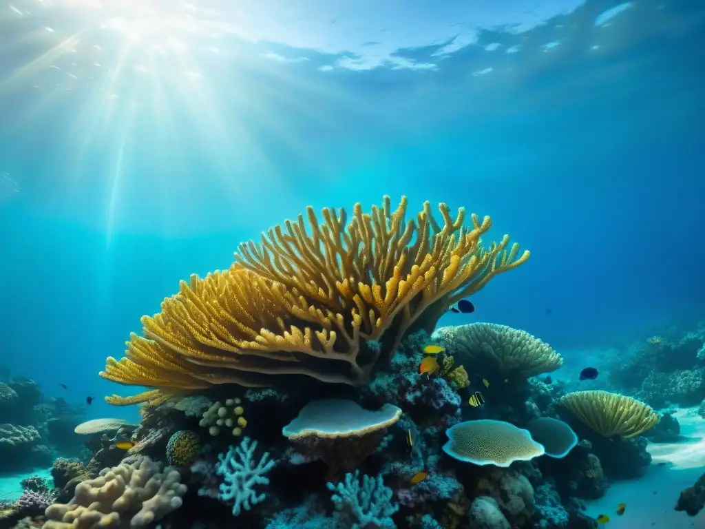 Arrecife de coral vibrante: belleza submarina Maravilloso arrecife de coral con peces coloridos, en un ecosistema submarino vibrante