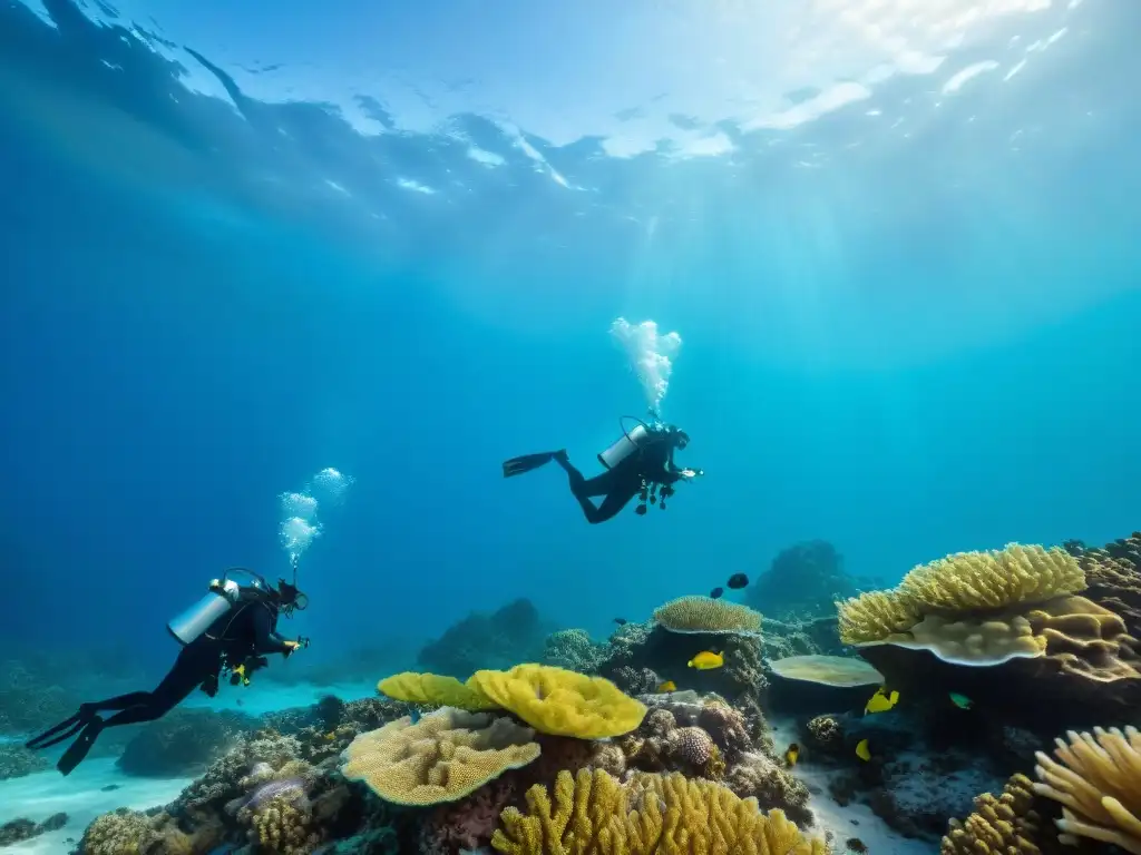 Marine biólogos y drones submarinos: conservación de arrecifes de coral Marine biologists using cutting-edge underwater drones to survey coral reefs