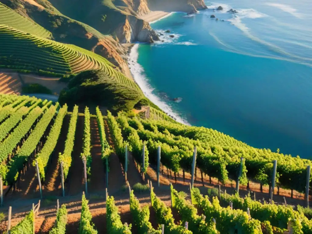 Viñedos y senderismo al atardecer en la costa de California Explora las mejores propiedades costeras de California vino mientras caminas entre viñedos al atardecer