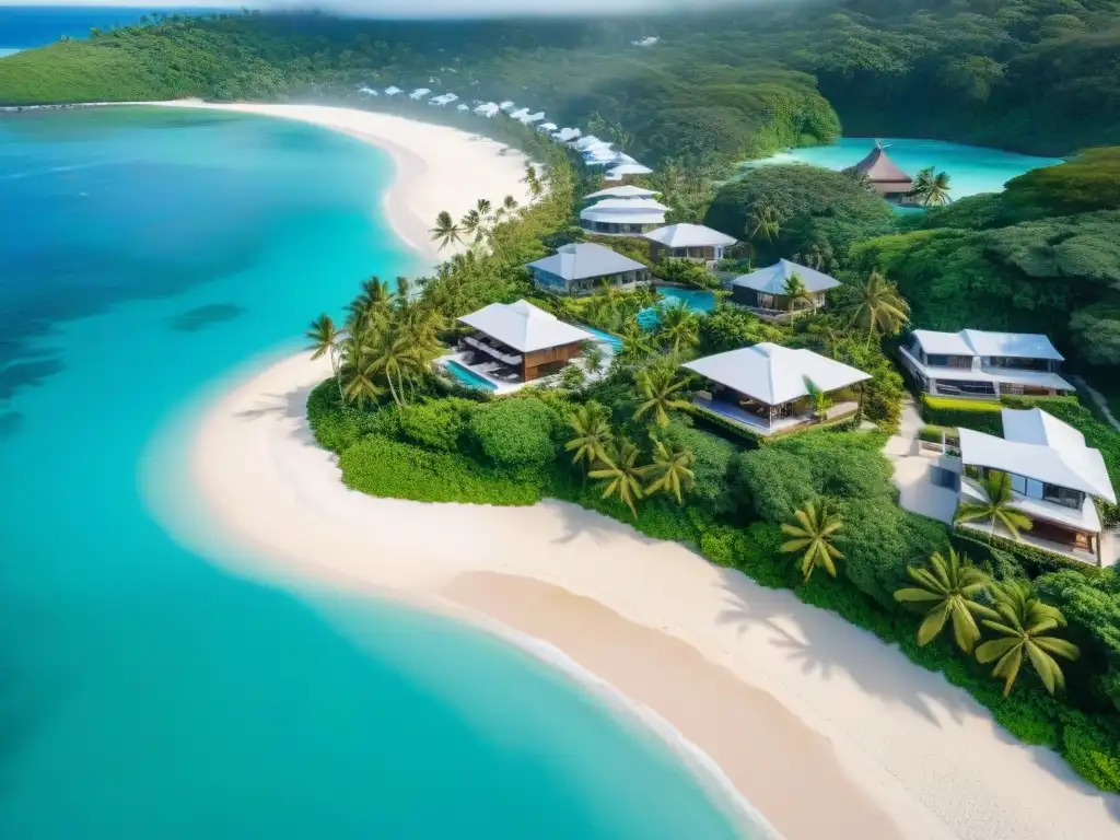 Paraíso costero: playas de ensueño y propiedades de lujo Las mejores propiedades costeras para mudarse: vista aérea de una costa serena con aguas turquesas, playas de arena blanca y palmeras verdes