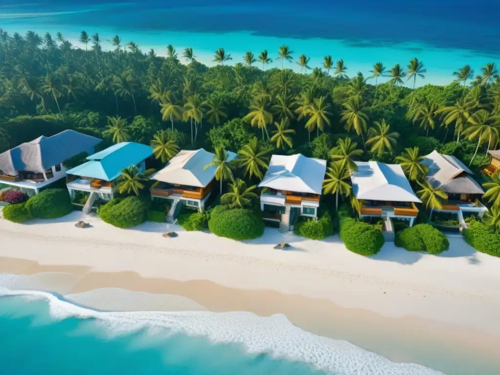 Paraíso costero: atardecer de lujo con vistas infinitas Las mejores zonas costeras para residir: Atardecer dorado en paraíso playero con aguas turquesas y palmeras