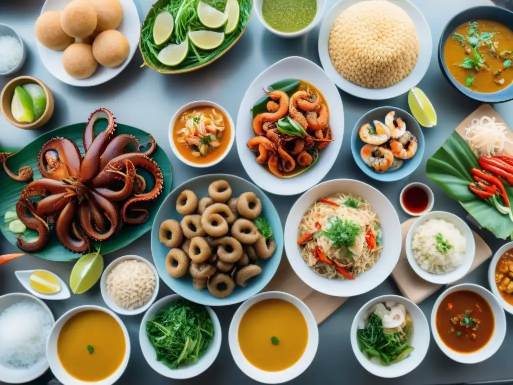 Mercado de mariscos en Vietnam: sabores y colores costeros Un mercado de mariscos bullicioso en Vietnam con platillos costeros exóticos del mundo