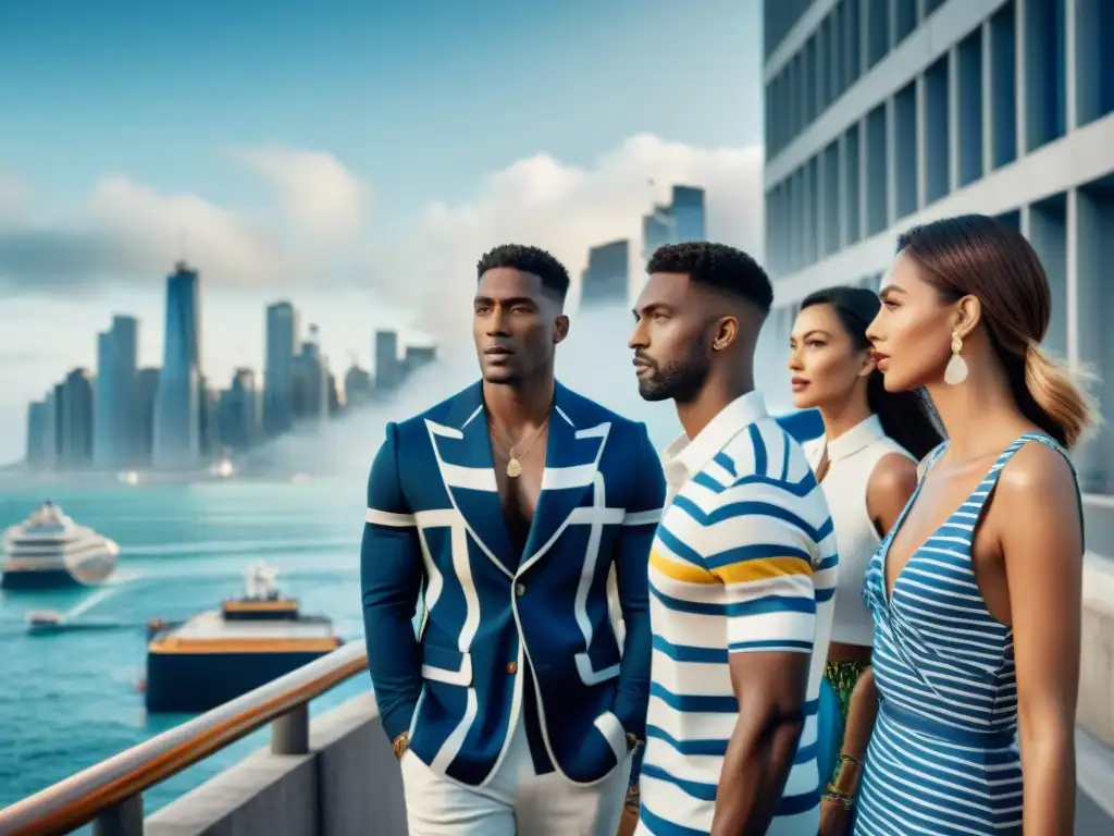 Estilo costero en la ciudad: moda marítima urbana Moda costera street style marítimo: Escena urbana con influencias marinas, moda vanguardista y estilo sofisticado