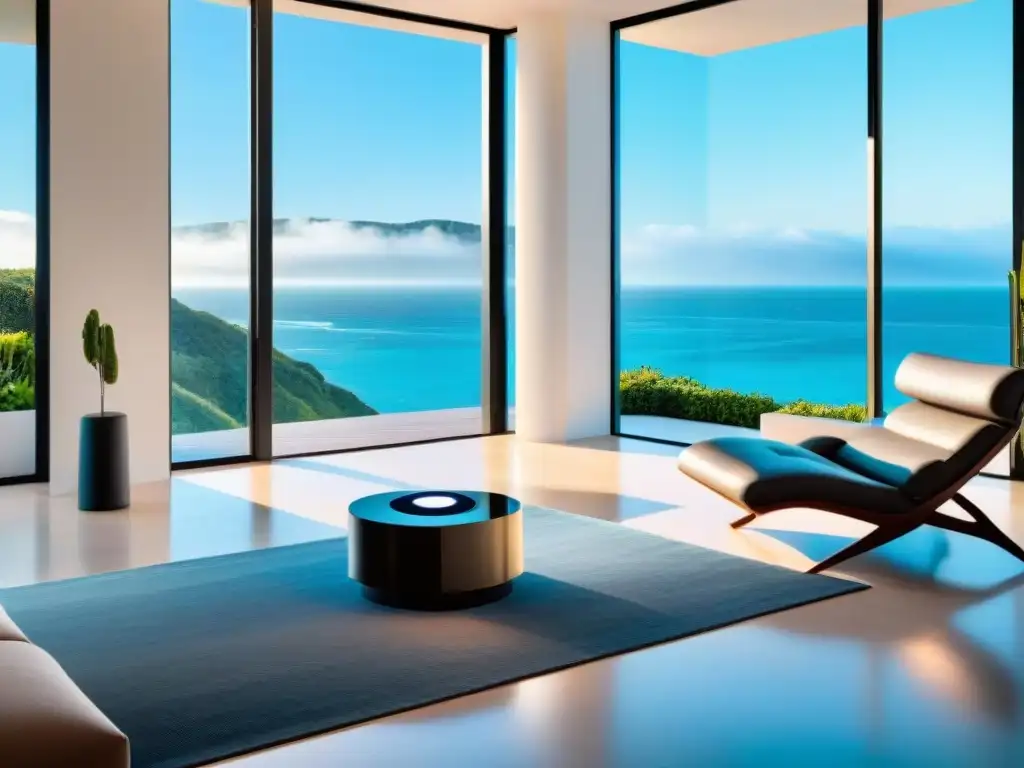 Smart home de lujo en la costa: tecnología y tranquilidad Moderna solución domótica para hogar costero con vistas al mar, integrando luces, clima y seguridad