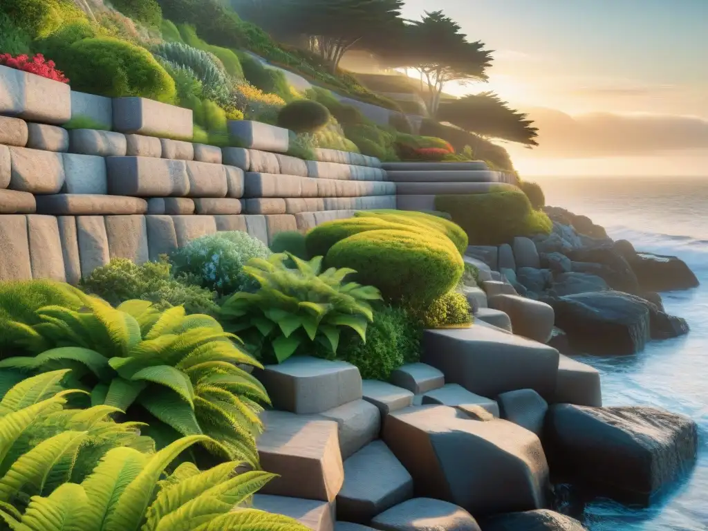 Retaining walls: belleza costera en armonía Muros de contención en paisajismo costero: diseño elegante integrado armoniosamente en el entorno natural marítimo