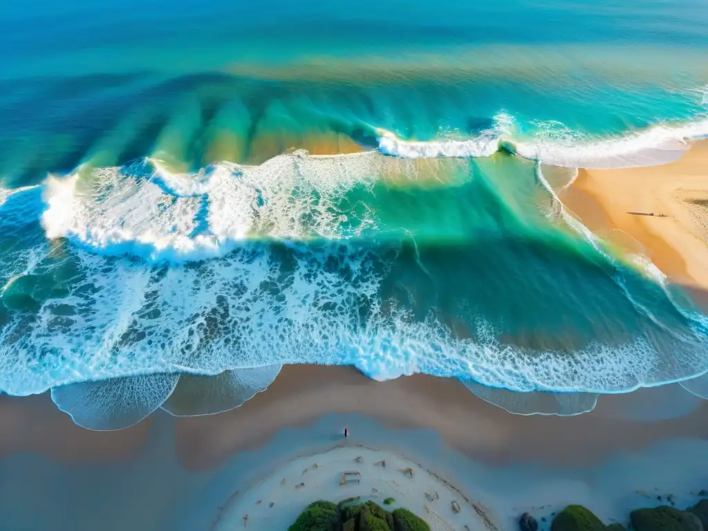 Inversión costera: negociación inmobiliaria en la playa Negociación de propiedades costeras en una playa paradisíaca bajo el cielo azul