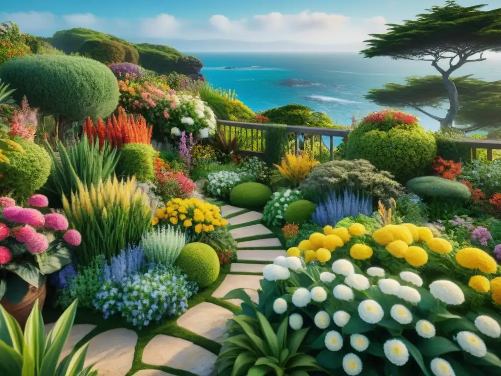 Jardín costero vibrante: oasis de serenidad Transforma tu jardín en un oasis costero con ideas inspiradoras