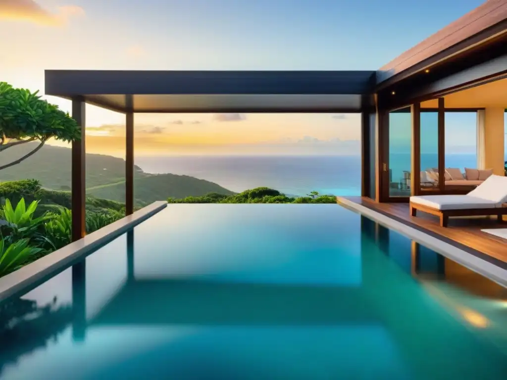 Paraíso frente al mar: Alquiler vacacional de lujo con piscina infinita y vistas panorámicas Un oasis costero de lujo con piscina infinita privada y vistas al mar al atardecer