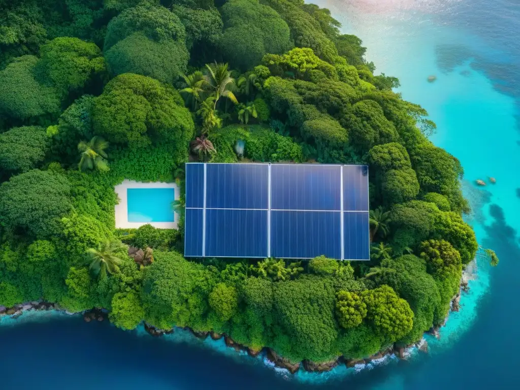 Propiedad eco-lujosa en isla tropical: sostenibilidad innovadora Un oasis sostenible en una isla tropical: lujo y diseño eco en armonía