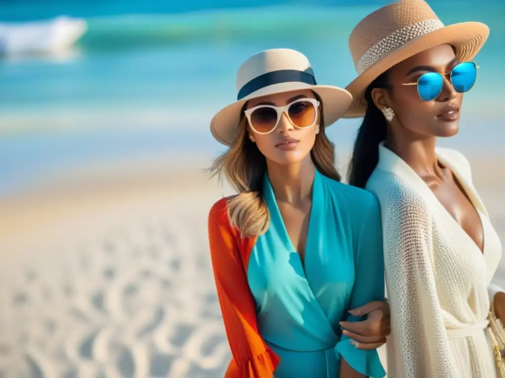 Estilo playero: protección solar con glamour en la playa Outfits de protección solar en la playa con estilo y coloridos accesorios