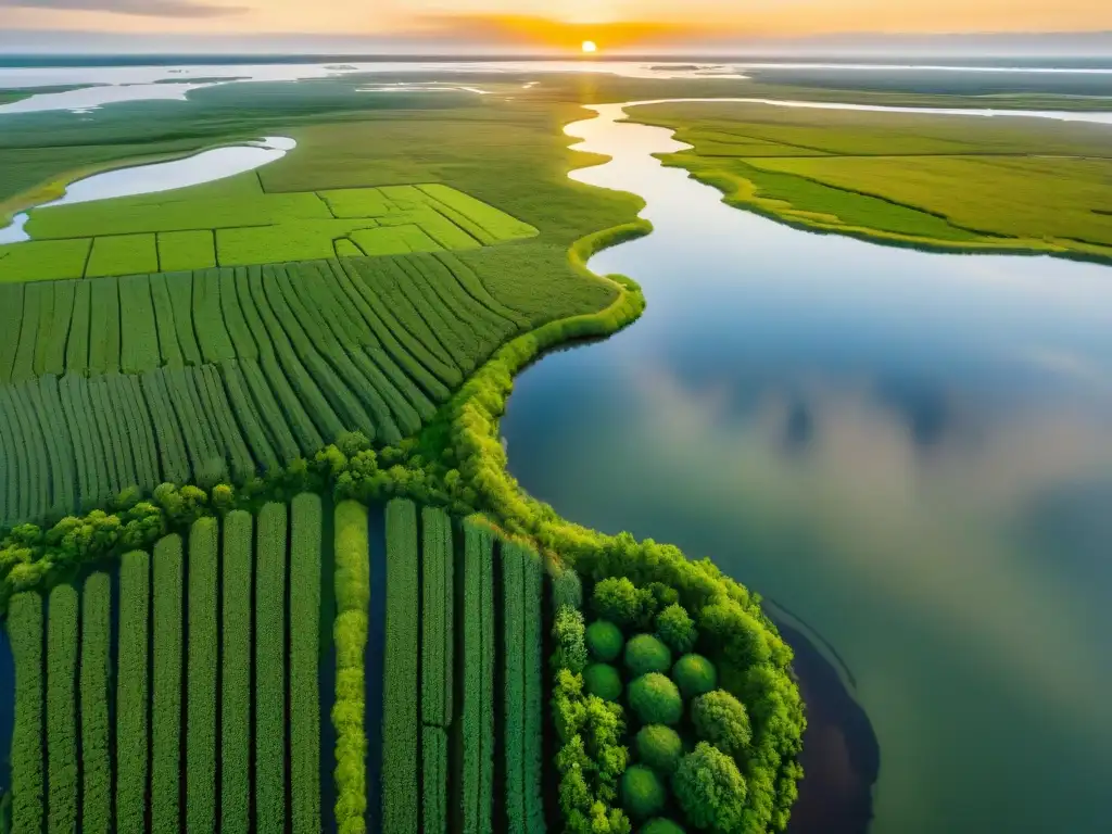 Marismas salinas: belleza natural para salvar el planeta Un paisaje impresionante de marismas salinas destacando la importancia de la biodiversidad en estos ecosistemas