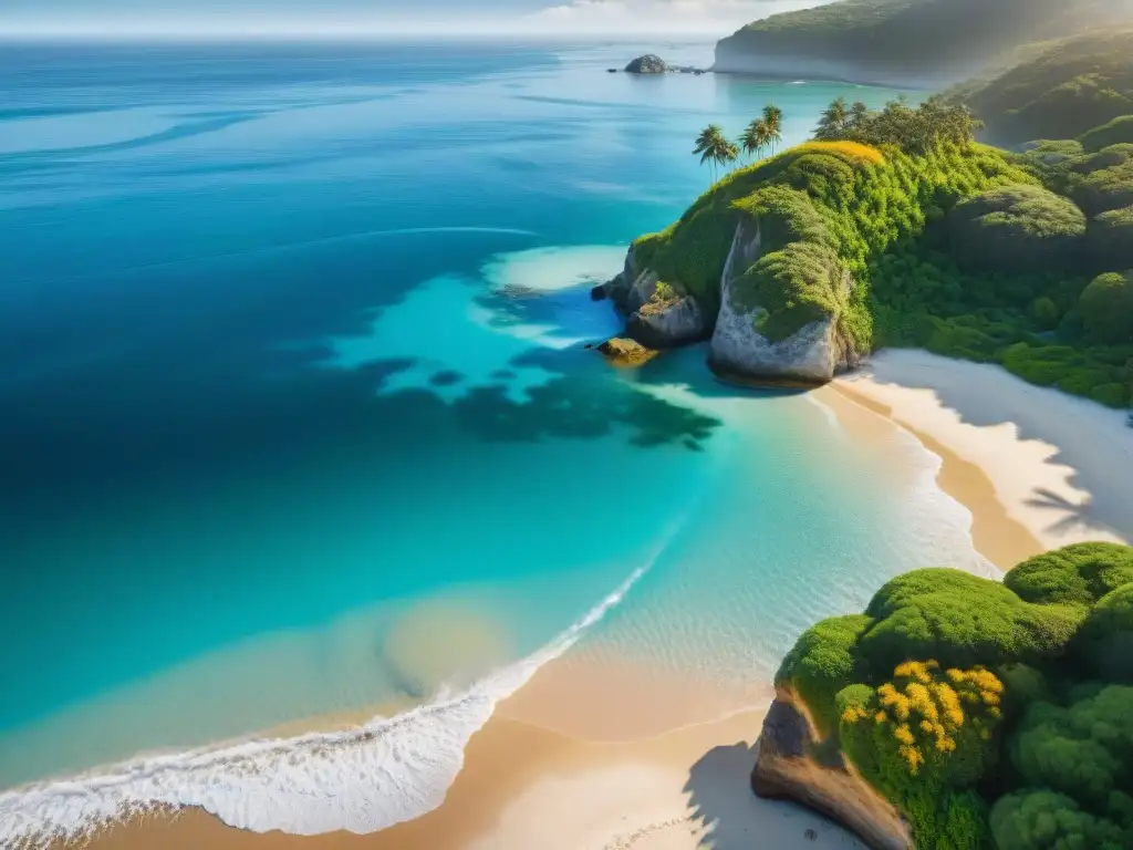 Costa tropical: naturaleza vibrante en armonía con el mar Un paisajismo sostenible en costa: la armonía de la naturaleza y el mar, con una diversa vegetación costera vibrante