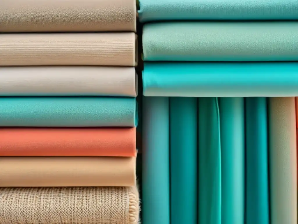 Paleta costera: turquesa, coral y beige en armonía Una paleta de colores vibrantes en tonos turquesa, coral y beige sobre mesa de madera, iluminada por luz natural
